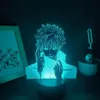 Nocne światła Jujutsu Kaisen Anime Figura Gojo Satoru Lampy LED 3D RGB Neon USB Sypialnia Dekoracja Manga Birthday Gift347o