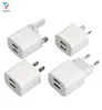 30pcs New Design White 2 Ports 2USB Dual USB Cell Phone Charger 5V 2A EU US AU UK Plug Wall Power Adapter for iPhone Samsung HTC5860864