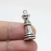 Nouveaux arrivages 20pcs 26 mm x12 mm Piece d'échecs charmes antique ton argenté 3d Pied Piece charme pendentif pour bijoux Diy Make3074