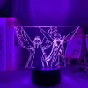ナイトライトアクリル3D LEDライトアニメソードアートオンラインフィギュアベッドルーム装飾のためのナイトライトバースデーギフトテーブルルームランプマンガS270O