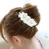 Hair Clips Fabric Flower Comb Wedding Dress Bride Accessories Sparkling Crystal Headpiece Rhinestone White Jewelry Headdresses