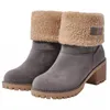 Botas 2023 Mulheres de inverno Sapatos quentes