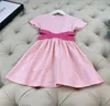 kid girl flower dresses pink color set 100140cm fashion designer boutique clothes whole popular 20225401770