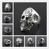 Lots en vrac entiers 100pcs mix styles punk rock argent argent argenté métal alliage de bijoux polis polies marques new266q