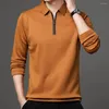 Polos masculinos Spring Sport Sports Camisetas de manga longa 1/4 Zip Sopel Slim Fit Fit Outdoor Man Tops Pulloves de outono