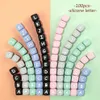 TYRY HU 100pc Candy color Silicone Letter Beads Baby Teether Beads Food Grade silicone bead For DIY Baby Teething Necklace 12MM Y2304O
