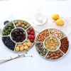 New 1 pc 6-Compartment Food Storage Tray Dried Fruit Snack Plate Appetizer Serving Platter for Party Candy Pastry Nuts Dish