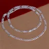 Julklapp 4mm herrhalsband 'Sterling Silver Plated Necklace STSN102 HELA Fashion 925 Silverkedjor Halsband285d
