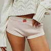 Shorts pour femmes Sweet Low-Rise Slim Fit Bas pour Femmes Fille Mignon Fruit Patterm Tricoté 2000s Rétro Kawaii Y2K Shortie Pantalon Streetwear