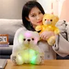 Lumineux 22 cm Créatif LED LED coloré en peluche incorpore ours en peluche en peluche Cadeau de Noël pour gamin 231222
