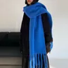 Шарфы Длинные шарф Стильный женский зимний густой теплый ветрозащитный платчик с извращенной кисточкой детализация защиты шеи модная