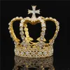 Royal Queen King Tiaras Crown Men Round Diadem Bridal Tiaras and Crowns Headboard Prom Wedding Hair Jewelry Party Ornament Man Y2265Z