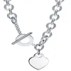 Hjärthalsband Kvinnor Rostfritt stål Par hängsmycken på nacken Valentine Day Gift för flickvän Tillbehör Hela C276D