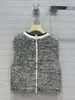 Women's Vests Sequin Sticked Waistcoat Vest Back Zip Design Casual Fashion 2023 Summer 0521