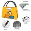 Bags Funny Garfields Quote Portable Lunch Box for Women Waterproof Cartoon Anime Cat Cooler Thermal Food Insulated Lunch Bag