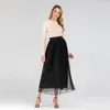 Ethnic Clothing Chiffon Women Skirt Fashion Dubai Turkey Solid High Waist Elastic A-line Retro Style Muslim Maxi Long