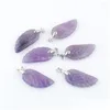 Pendant Necklaces 6Pcs/Lot Natural Amethysts Stone Angel Wing Charm For Purple Crystal Wedding Decoration Jewelry In3530 Drop Delive Dhedn