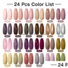 Acryliques poudres liquides mtssii 24 25 40 60pcs en gel de vernis à ongles ensemble couleur semi permanent UV Vernis de vernis conception de conception d'art office 231121 d dhev4