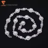 Anpassade fina smycken Sterling Sier Hiphop Mens Pearl Necklace Iced Out VVS Moissanite Cuban Link Ball Chain