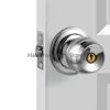 Stainless Steel Round Ball Door Knob Set Knob Handle Lock With Key for 25mm-45mm Door Hardware Sliver for Bathroom 231222