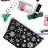 Sacs de cosmétique Tissu de Noël Snow Trapézoidal Portable Makeup Daily Rangement Bag pour Travel