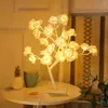 Dekorative Blumen 24Les Rose Blumentisch Lampe USB Weihnachtsbaum Fee Lichter Nacht Home Party Hochzeits Kinderzimmer Dekor Muttertag Geschenk