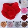 Sciarpe avvolge il cashmere rosa sciarpa inverno inverno pelliccia pelliccia peluche spessa sciarpa calda alla moda calda croce per bambini peluche snood sciarpe