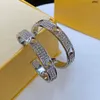 Hoopoorringen met letter F diamanten goud en zilver voor dame dames feest bruiloftsliefhebbers geschenkbetrokkenheid sieraden bruid267s