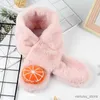 Halsdukar Wraps Korean Baby Boys Girls Plush Scarf Autumn Winter Kids Warm Faux Fur Cross Scarves Sweet Girl Boy Cartoon Soft Neck Ring Scarf