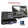 DVRS Car DVRS Nouvelle voiture DVR 3 Cameras Lens 4 0 pouce Dash Camera Dual with Rewiew Video Recorder Registrateur DVRS CAM DROP livraison 2022