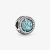 100% 925 Glacier étincelant en argent sterling brillant Blue Charms Fit Original Charm Bracelet Fashion Women Engagement de mariage Jewel 233r