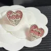 Basit Paslanmaz Çelik Altın Kaplama Tasarımcı Küpeler Marka Mektubu Geometrik Ünlü Kadınlar Kristal Rhinestone Küpe İnci Saplama Düğün Partisi Jewerlry