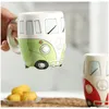 Mugs Hand-made Ceramic Cup Chocolate Milk Small Animal Mug Cartoon Bus Tea Children Cute Girl