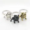 Metal Black French Bulldog Key Chain mignon pour animaux de chien Cléchains clés féminines sac charme bijoux bijoux entièrement en vrac lots 232b