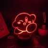 Jeu de lumières nocturnes kirbys 3d LED RGB LUMIÈRE COLORFURE ANNIVERSAIRE CAFORS D'AMI ENFANT ENFANTS LAVA LAMBRE LAMBRE DÉCORATIO340R