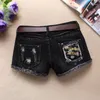 Dames shorts Summer Low Taille Jeans Black Print Letters Denim Tassel Mini