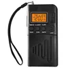 Connectors Digital Radio Mini Portable Stereo Pocket Radiohögtalare med LCD -skärm Byggt högtalarens hörlurar Jack Am FM Alarm Clock Radio