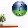 Väggklockor fotbollsgrön stadion ljus kreativ klocka tyst modern klock vardagsrum hem dekor