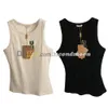 Kvinnor Slim Fit Tanks Cotton Tyg Sport Vest Designer Rhinestone Letter Vests Outdoor Gym Fitness Wear