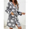 Vêtements de sommeil pour femmes robes femmes chaudes lingeries à capuche décontractée Robe pour femme thermique peignoir lointain