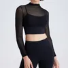 Chemises actives maille Yoga chemise haute Fitness femmes sweat à capuche d'été à manches longues manteau entraînement tissu de gymnastique porter veste de course vêtements de sport