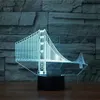 3D Золотые Ворота мост ночной светлый стол, стол стола, оптические иллюзионные лампы 7 смены цвета, смену свет, украшение, рождественский день рождения gi194s