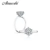 Luxo inteiro de 3 quilates redondos de cut -sona anel de SONA 925 Solid Sterling Silver noivado anel de casamento Anel de casamento Y2351i