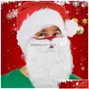 Décorations de Noël Décoration créative Santa Claus Beard Masks Adt Uni Face réutilisable pour la fête de fête de cosplay de Noël Dhhuc Dhhuc