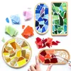 7oz/200g Polygon Micaic Tiles Fragmentos coloridos de artesanato DIY Mosaico de vidro Fazendo materiais de forma irregular peças 231222