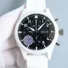 dyra menwatch iwc titta på mens pilot kronograf klockor alla fungerar högkvalitativa auto mekaniska uhren super lysande keramiska vaktmästare montre pilot luxe kcqa