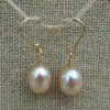 Orecchini di perle di riso leggero rosa naturale per perle d'acqua dolce taggatura per perle 925 gioielli in argento regalo di compleanno del matrimonio267q 267q