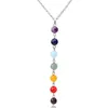7 Chakra Gem Stone Beads Pendant Collier Femmes Reiki Guérison Équilibrage Colliers Chakra Fashion2189