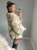 Women's Fur Faux Fur RR1522 Fluffy Faux Fur Coats Womens Fashion Winter Warn Fake Fur Jackets Females Long Sleeve Fur Coat Woman Length 60cm T231223