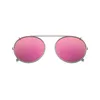 Polarisierte runde Clip auf Sonnenbrille Unisex Pink Beschichtspiegel Sonnenbrillen Fahren Metall Oval Schattenclip auf Gläser UV4002222